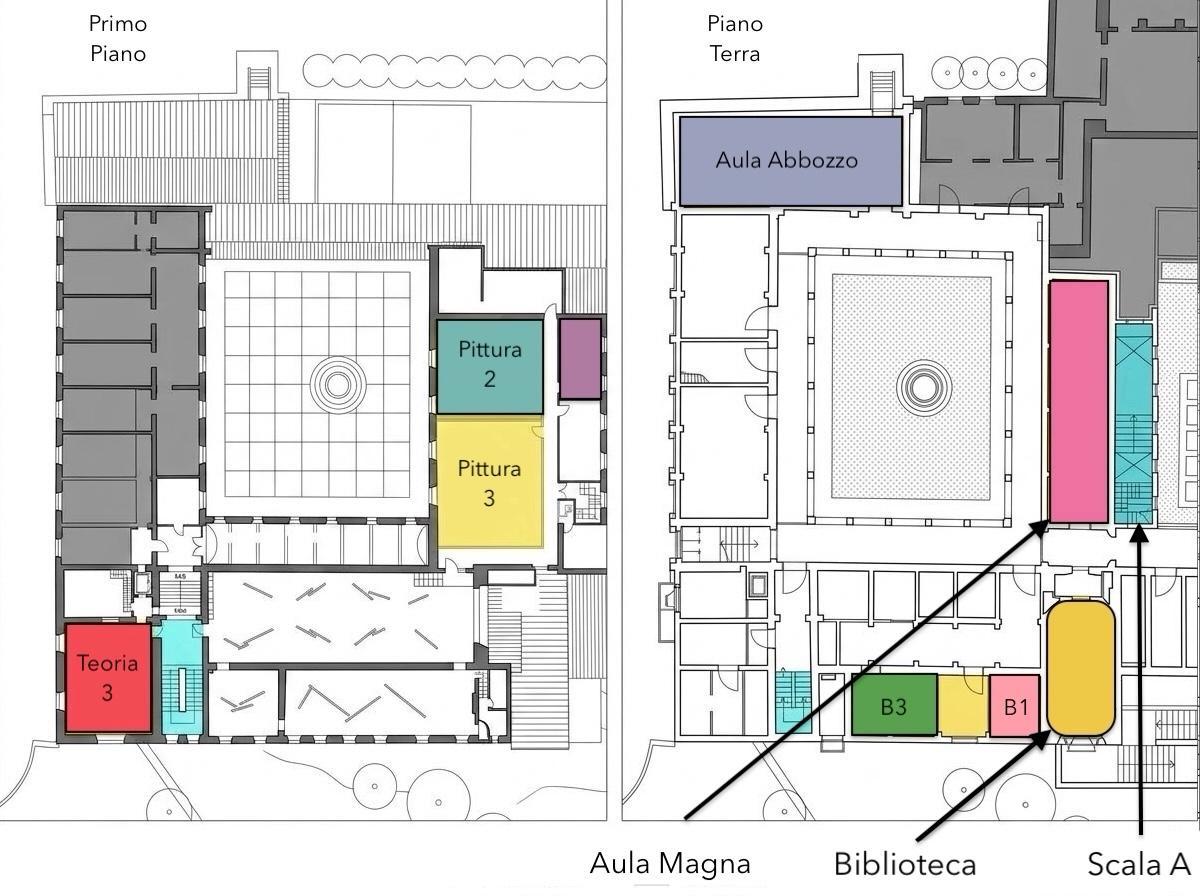 Mappa delle aule - Primo Piano e Piano Terra